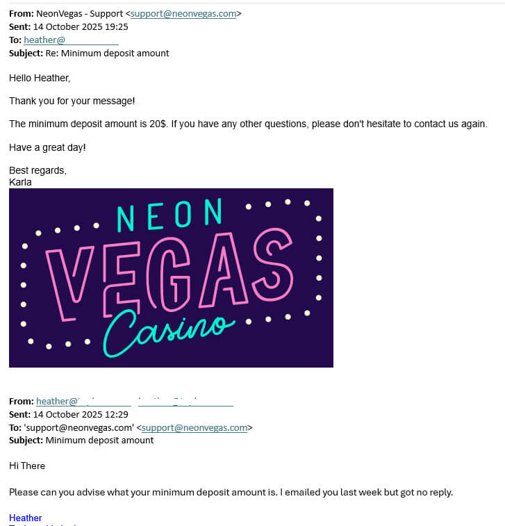 NeonVegas Support