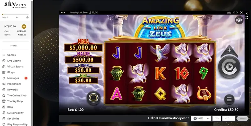 Winning on Amazing Link Zeus